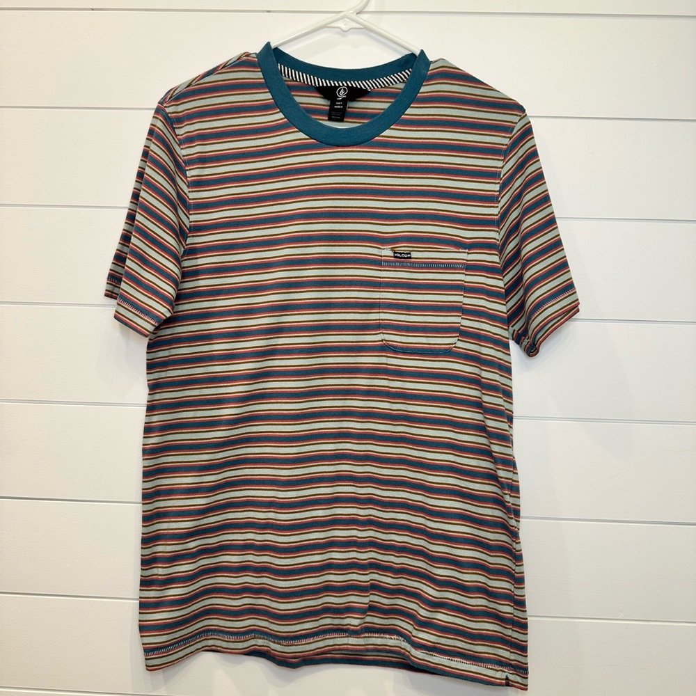 Volcom Men's Striped Short Sleeve Tee - Multicolor
